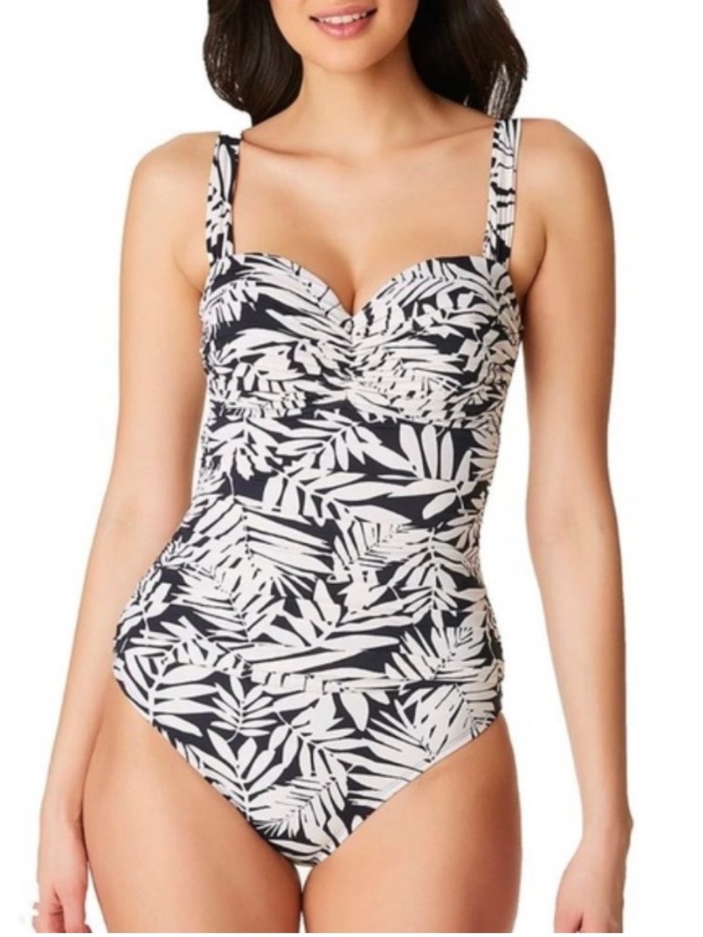 NWT Bleu Rod Beattie Urban Oasis Shirred One Piece Swimsuit Mio Sz 10 Underwire